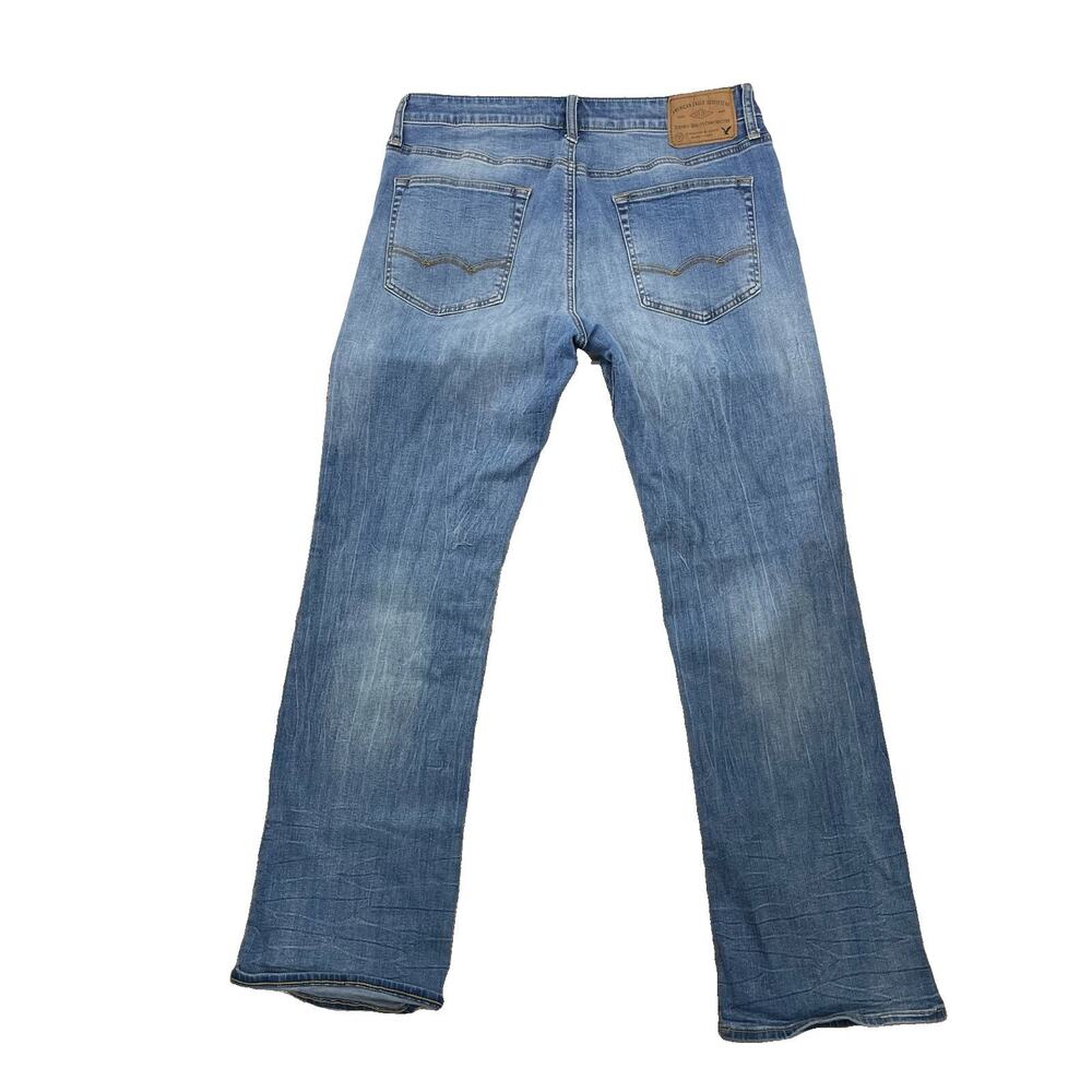 American Eagle Men Jeans 33x32 Blue Original Boot Extreme Flex Stretch 50-8